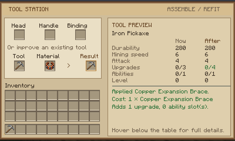 Tool Station applying a Copper Expansion Brace